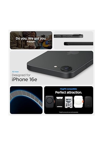 iPhone 16E Ince Magsafe Kılıf Thin Fit Hava Kanalı Teknolojisi™ Askeri Sınıf Koruma Magfit Black Kapak - ACS09135 fiyatları