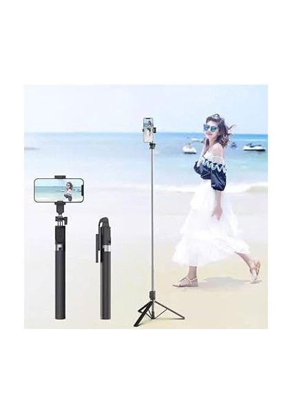 Bluetooth Kumandalı Telefon Tripodu – Ayarlanabilir Yükseklikli Selfie Çubuğu, Masaüstü ve Portatif Tasarım, Ev, Stüdyo, Tatil, Kamp ve Dış Mekan Çekimleri Için Uygun P170 modelleri
