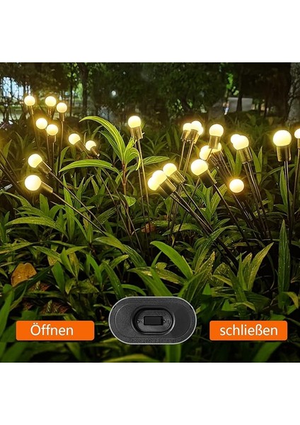 Güneş Enerjisiyle Çalışan Ateş Böceği Işıkları, Bahçe Dekorasyonu, Dış Mekan Için Güneş Enerjili Lambalar, Sallanan Işık, Avlu, Manzara, Dekoratif Işık Zinciri, Noel (4 Adet) indirimleri