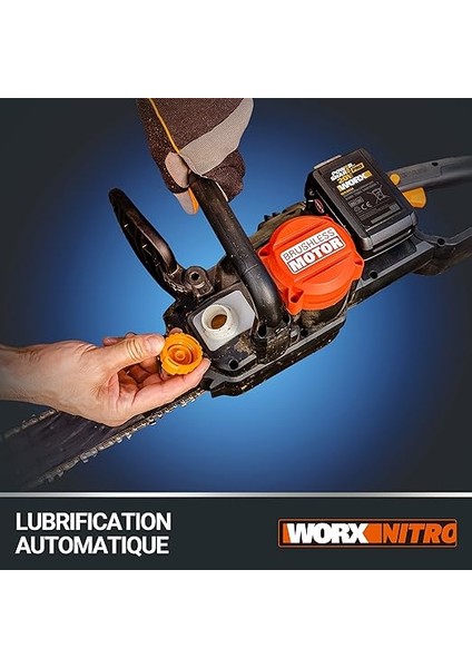 WG385E 40VOLT 4.0AH Li-Ion 40CM Profesyonel Şarjlı Kömürsüz Zincirli Testere indirimleri