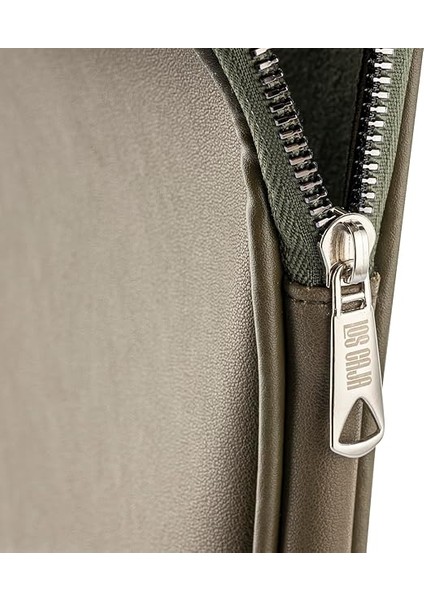 - 14" Inç Su Geçirmez, Vegan Deri ve Fermuar Özellikli Macbook &amp; Tablet &amp; Laptop Çantası (Haki Yeşil) indirimleri