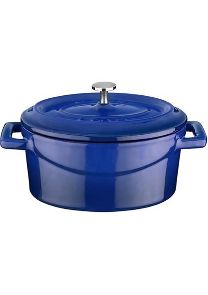 Metal Oval Mini Tencere, Mavi