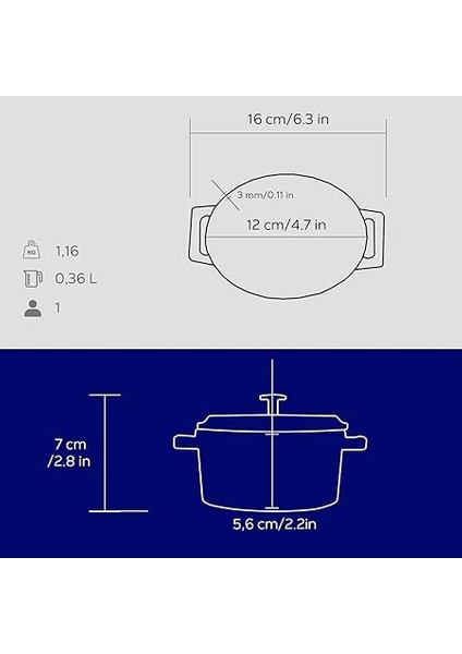 Metal Oval Mini Tencere, Mavi indirimleri