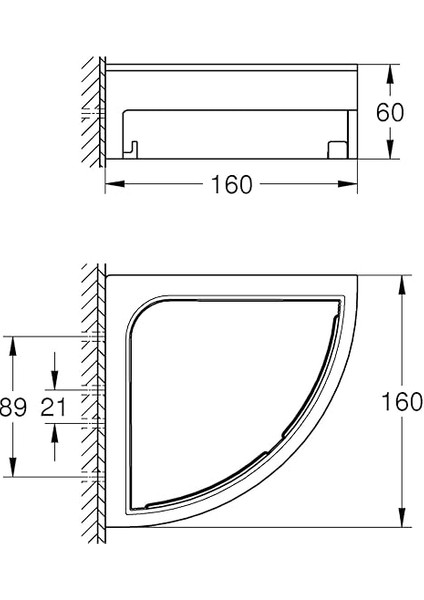 Start Cube Quickfix Köşe Duş Rafı | Duş / Banyo Aksesuarları | Krom | 41106000 modelleri