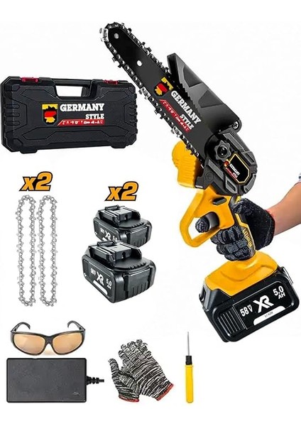 Germany Style 99890VFX Çift Akülü Dal Budama Makinesi Budama Makası Çapa Seti Şarjlı El Testeresi Bahçe Seti fiyatları