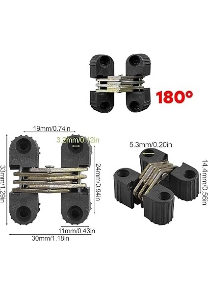 Siyah Gizli Gömme Plastik Menteşe 2 Adet Dolap Kapak Mobilya Katlanır Masa Menteşesi Sol Sağ Uyumlu fiyatları