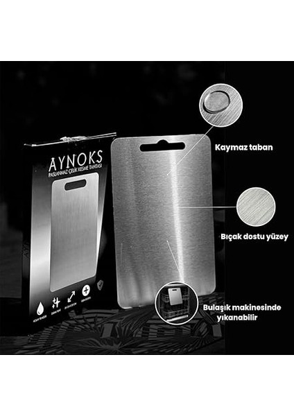 304 Kalite Çelik Kesme Tahtası, Bulaşık Makinesinde Yıkanabilir, Mutfak Için Metal Doğrama Tahtası,bıcak Dostu,kaymaz Özel Ayaklı,hijyenik ve DAYANIKLI,34X23 Cm,kolay Temizlenebilir fiyatları