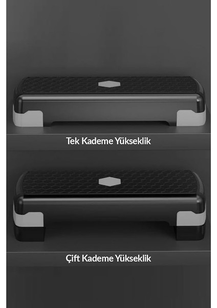 Step Tahtası 2 Kademeli Yükseklik Ayarlı Fitness Egzersiz Aleti 200KG Kapasiteli Siyah-Gri fırsatları