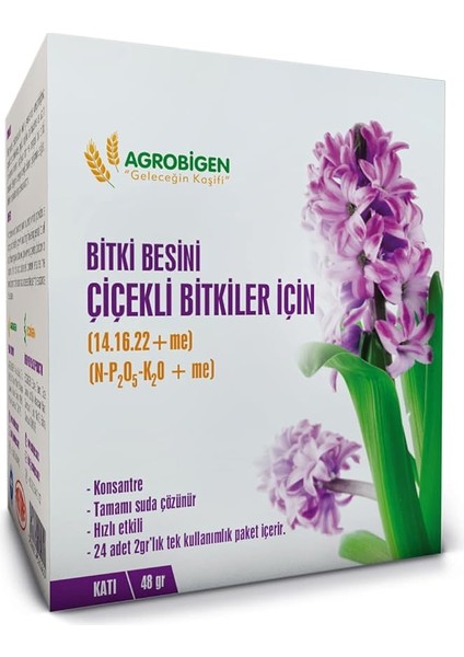 Çiçekli Bitkiler Için Bitki Besini(Katı -2 gr x 24 Adet)