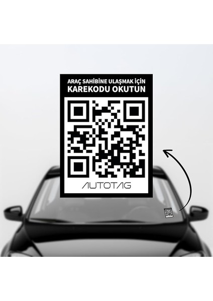 Qr Kodlu Akıllı Araç Etiketi - Karekod Numaratör - Içten Yapıştırmalı Cam Etiket