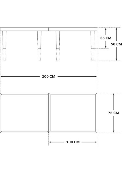 Katlanır Kamp, Piknik ve Bahçe Masası 75X200 cm - Ham Naturel Renk modelleri