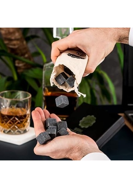 Viski Taşı | 12 Parça Viski Soğutucu (Koyu Gri) modelleri