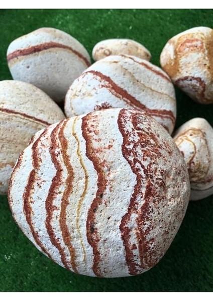 Sarı Renk Dolomit Taş 5 kg 6-10 cm Sarı Çizgili Bahçe Taşı Dekoratif Taş Peyzaj Taşı Saksı Dibi Taşı modelleri