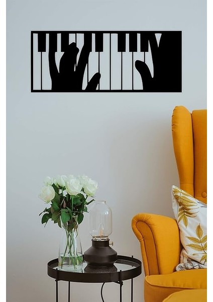 Piano Duvar Dekoru-Süsü, Ahşap Dekoratif Tablo Siyah 20 x 48 UNTNM357 fiyatları