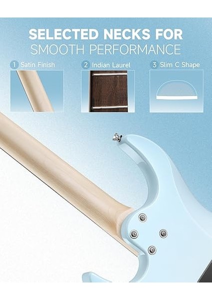 Dmt-66 39 Inç Tam Boy Elektro Gitar, Yeni Başlayanlar Için, Başlangıç Elektro Gitar Seti, Çantalı, Gradyan Mavi modelleri