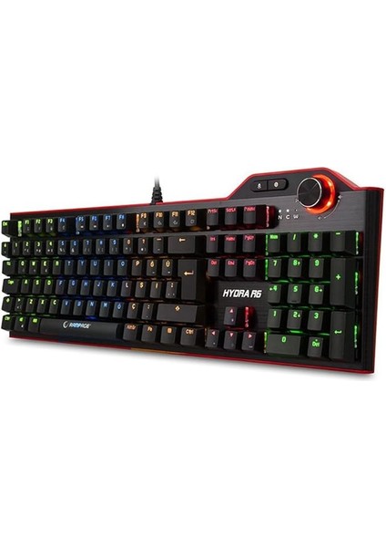 Hydra R6 Full Color Rgb LED Gaming Pro Blue Switch Aluminyum Kaplama Multimedia Mekanik Klavye