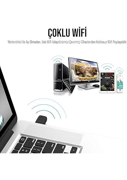 Mini USB Wifi Adaptör 300 Mbps Uyumlu (W-1) fırsatları