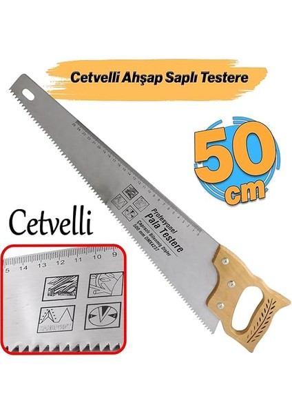 Saplı 50 cm Pala Testere Ağaç Tahta Sunta Bağ Dal Kesme Budama Güçlü Çapraz Dişli Cetvel Ölçme indirimleri