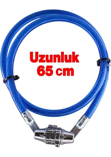 Bisiklet Halat Zincir Kilidi 65 cm Çelik Kilit Çap 7 mm Ø Hırsız Önleme Güvenlik 1 Adet fırsatları