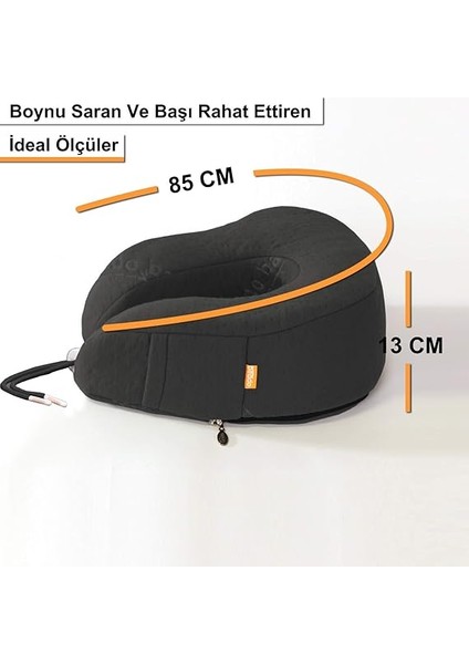Bambu Serisi | Ortopedik Boyun ve Seyahat Yastığı | Siyah Renk indirimleri