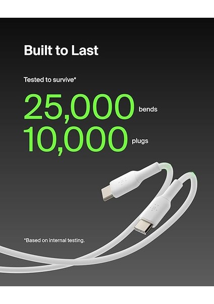 Usb-C - Usb-C Kablosu (1m/3.3ft), iPhone 15, iPhone 15 Pro, iPhone 15 Pro Max, iPhone 15 Plus, Galaxy S23, S22, Not, Piksel, iPad Pro, Usb-C Kablosu Için Usb-C Hızlı Şarj Kablosu - Beyaz (2'li fırsatları