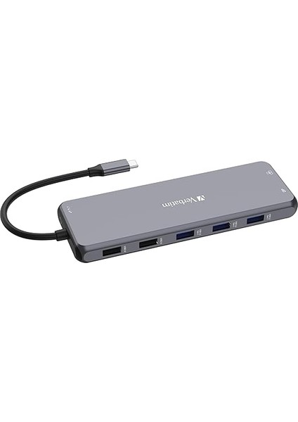USB C Hub 13'ü 1 Arada, Çoklu Bağlantı Noktalı Adaptör, Usb-C, Hdmı, RJ45, Usba-A ve Usb-C Pd, Sd Kart Okuyuculu, Mac, MacBook Pro/air, iPad Pro, Thinkpad, Windows Bilgisayar, Dizüstü modelleri