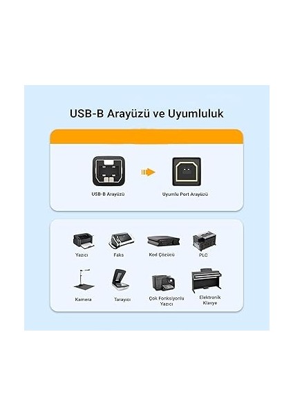 USB B Printer Tarayıcı Yazıcı Data Kablosu 5 Metre indirimleri