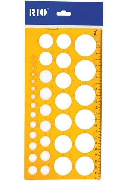 Rio Daire Şablonu Cetvel Sarı
