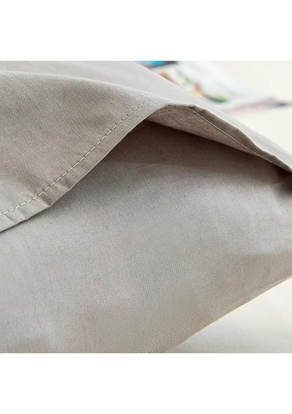 Home Pamuklu 2'li Kapaklı Yastık Kılıfı 50X70 cm - Yumuşak ve Nefes Alabilir - Düz Renk (Gri) modelleri