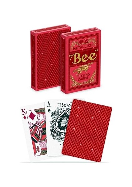 Metalluxe Oyun Kartları - Kırmızı Folyo Elmas Desenli Sırt fırsatları