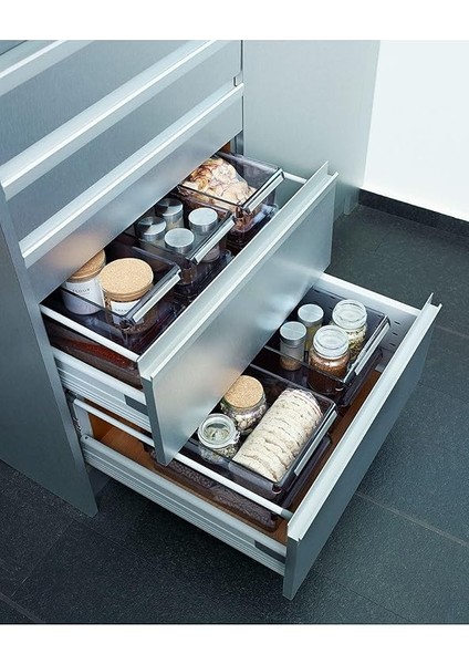 M-E27-10-25 Düzenleyici Raf, Dikdörtgen, 290X150X100 Mm, Şeffaf Siyah fiyatları