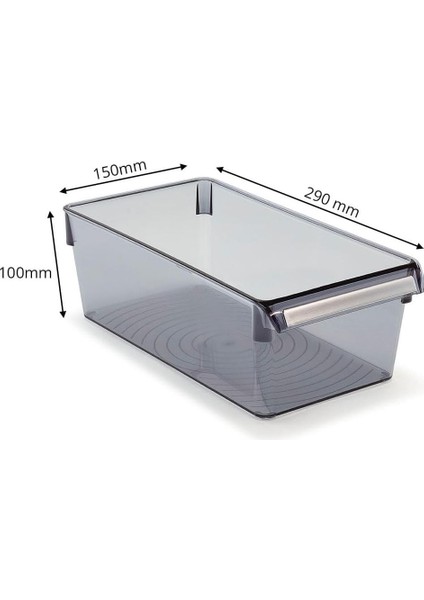 M-E27-10-25 Düzenleyici Raf, Dikdörtgen, 290X150X100 Mm, Şeffaf Siyah modelleri