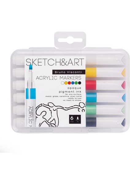 Visconti Sketch&amp;art Akrilik Marker 6lı NO:22-0125