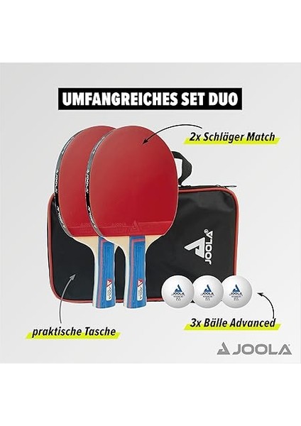 Masa Tenisi Seti Duo Pro 2 Masa Tenisi Raketi + 3 Masa Tenisi Topu + Masa Tenisi Kılıfı, 6 Parça fırsatları