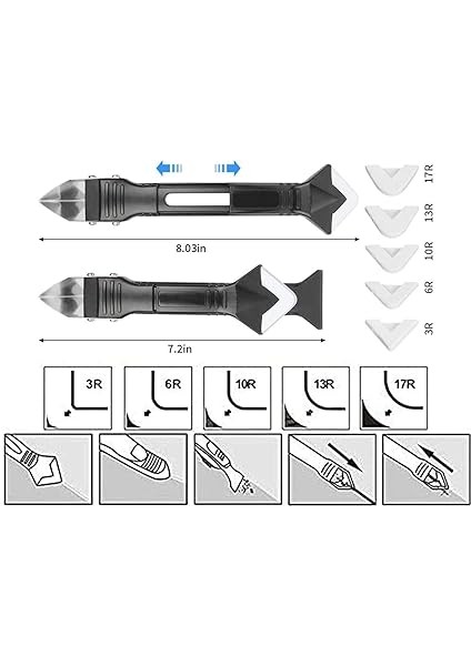 3'ü 1 Arada Silikon Kalafat Aletleri, Cam Tutkal Açısı Kazıyıcı, Paslanmaz Çelik Başlı Kalafat Sökücü ve Sızdırmazlık Maddesi Kazıyıcı, Mutfak Banyo Penceresi ve Çerçeveleri Için Sızdırmazlık Maddesi Mühürleri (1 Paket) fırsatları