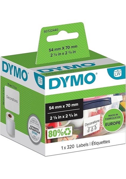 S0722440, Lw Disket Etiketi, (70X54 Mm) 320 Etiket/paket - (99015)