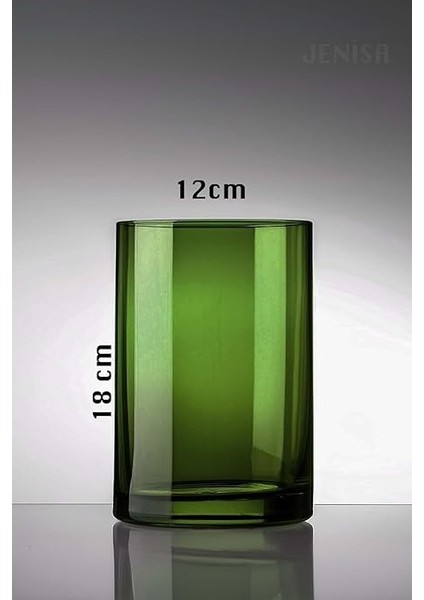 Dekoratif Koyu Yeşil Cam Vazo Canlı Kuru Çiçek Mumluk Dekorasyon Vazo 12X18 cm modelleri