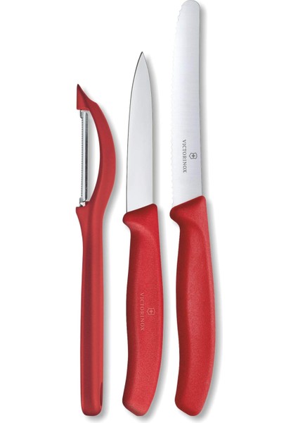 6.7111.31 Kırmızı Soyma Seti, 3 Parça