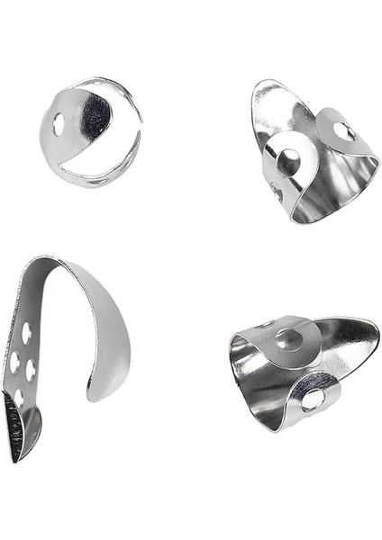 4 Adet Gitar Finger Pick Metal Thumb Pick Parlak Görünüm Gitar Aksesuarları Temel Gitar Uygulaması Için (Gümüş)