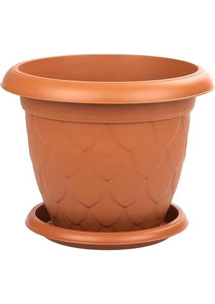 D007 Damla Saksı Set No: 7, 8 Litre, 31 Cm, Kiremit