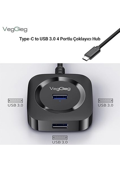 4 Portlu Type-C To USB 3.0 Çoklayıcı Hub fırsatları