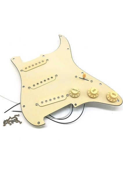 Gitar Pickguard Manyetikler Yüklü Prewired Scratch Plate Montaj Sss Sarı