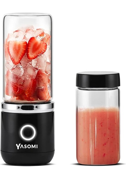 Taşınabilir Kablosuz Şarjlı Cam Smoothie El Blenderi Siyah (Yasomi Türkiye Garantili) fiyatları
