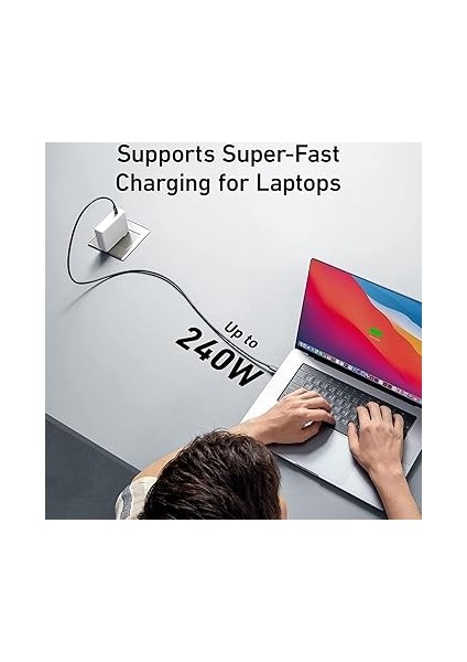 240W USB 4.0 Kablosu, LED Ekranlı, Tunderbolt 40GBPS 8K@60Hz Pd Tip C Kablosu, USB C - USB C Erkek - Erkek Kablo Kablosu Bilgisayar Type-C Laptop Pad Hub Için 1 Metre ZR850 fırsatları