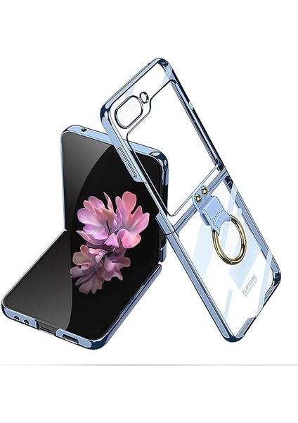 Z Flip 6 Kılıf Zore Yüzüklü Kıpta Kapak-Mavi