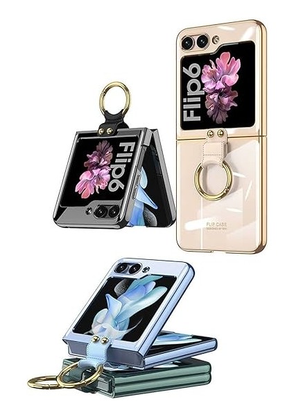 Z Flip 6 Kılıf Zore Yüzüklü Kıpta Kapak-Mavi fiyatları