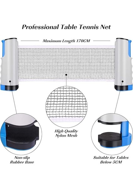 Masa Tenisi Ağı, Masa Tenisi Ağı, Masa Tenisi Ağı, Uzatılabilir, Masa Tenisi Ağı, Ping Pong Filesi, Ayarlanabilir Uzunluk 170 (Maks.) x 14,5 Cm, Her Türlü Masa Için, Gri fiyatları