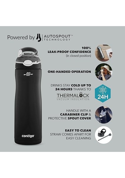 Ashland Autospout Soğuk Su Termosu 590 ml Siyah fırsatları