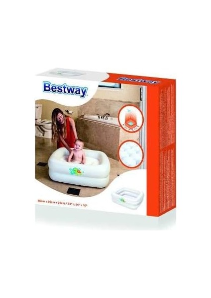 Plaj Topu Hediyeli - Şişme Zemin Bebek Havuz - Küveti -51116 fırsatları