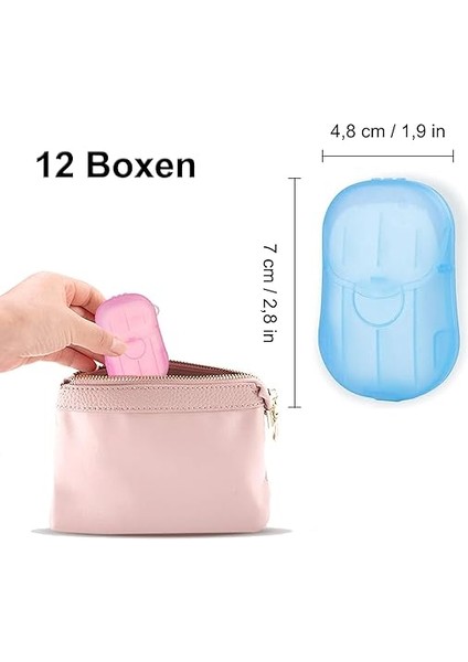 12 Kutu Sabun Yaprağı, 240 Yaprak Sabun Kağıdı, Yolculukta Tek Kullanımlık Kağıt Sabun, Dış Mekan, Seyahat, modelleri